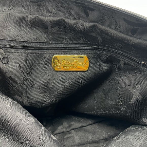 VINTAGE PALOMA PICASSO Black Leather Gold Chain Shoulder Bag - Picture 6 of 6